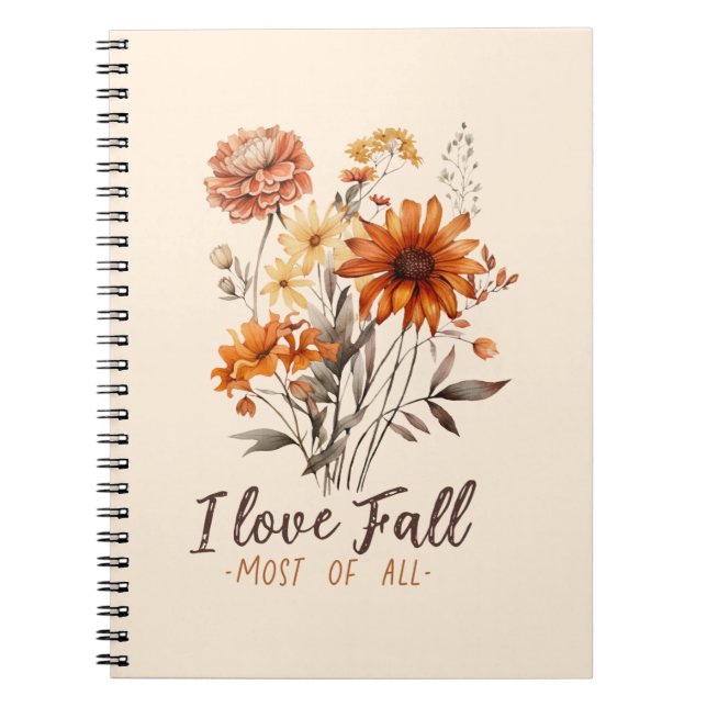 Caderno Espiral Adoro Cair Maioria de Todos - Folhagem de outono (Frente)