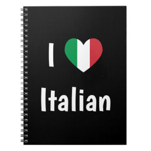 Caderno Espiral Adoro Coração das Cores de Bandeiras Italianas