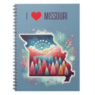 Caderno Espiral Adoro o inverno do Missouri