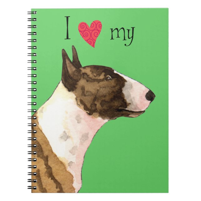 Caderno Espiral Adoro o meu Mini Bull Terrier (Frente)