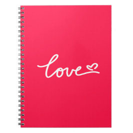 Caderno Espiral Adoro texto branco a rosa
