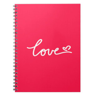 Caderno Espiral Adoro texto branco a rosa