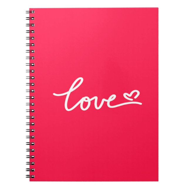 Caderno Espiral Adoro texto branco a rosa (Frente)