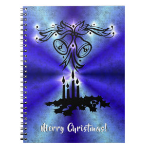Caderno Espiral Advento, Artdeco de Natal no Arco Verde Azul