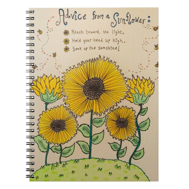 Caderno Espiral "Advice from a Sunflower" Notebook (Frente)