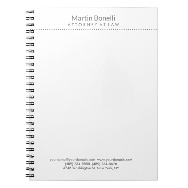 Caderno Espiral Advogado Branco Excelente Simples Tradicional (Frente)