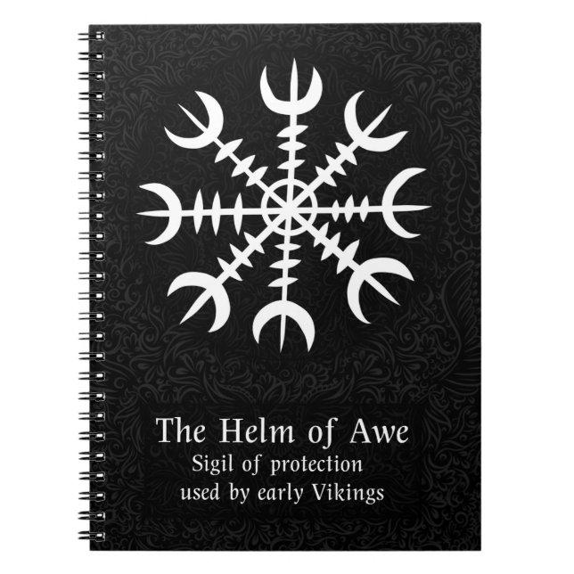 Caderno Espiral AEgishjálmr - Helma Viking da Proteção Norse Awe (Frente)