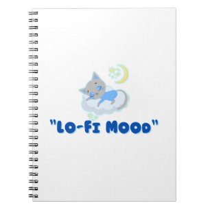 Caderno Espiral Aestético de Gato de Humor Lo-Fi