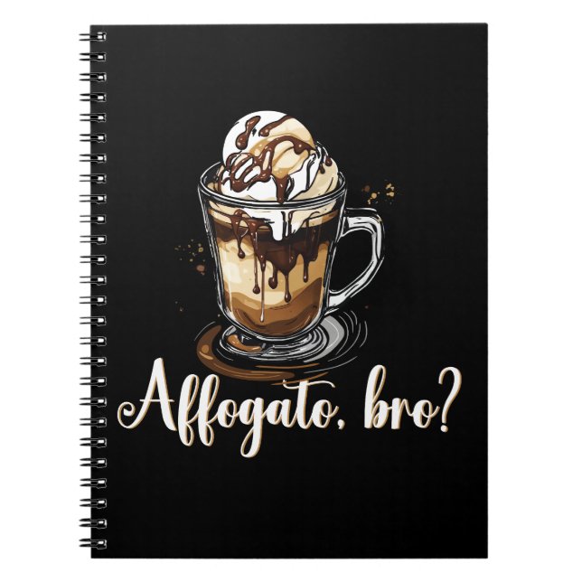 Caderno Espiral Affogato, irmão? Sorvete de café italiano (Frente)