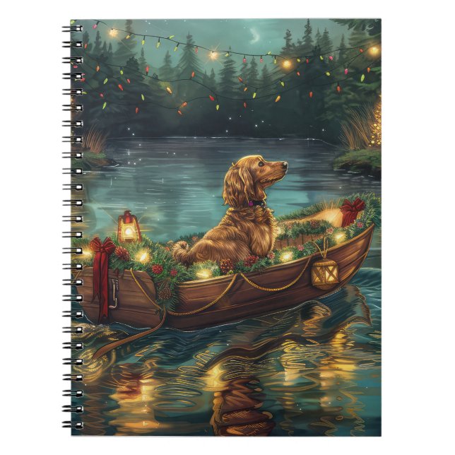 Caderno Espiral Afghan Hound Christmas Festive Voyage (Frente)