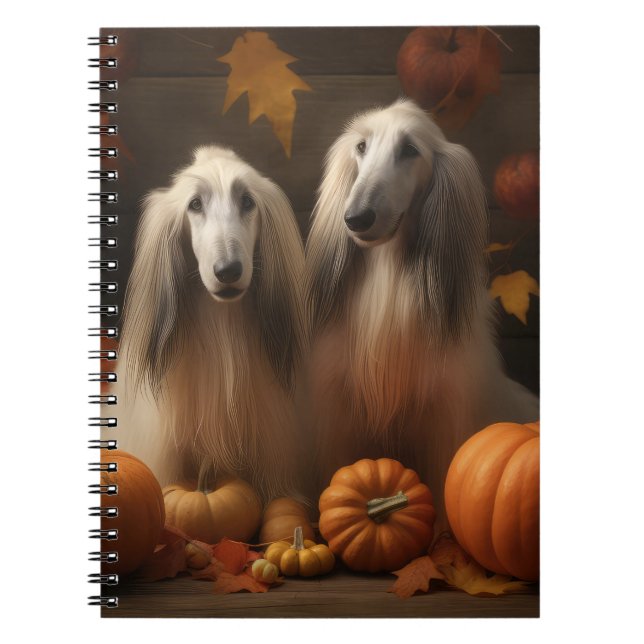 Caderno Espiral afghan hound Puppy Autumn Delight Pumpkin (Frente)