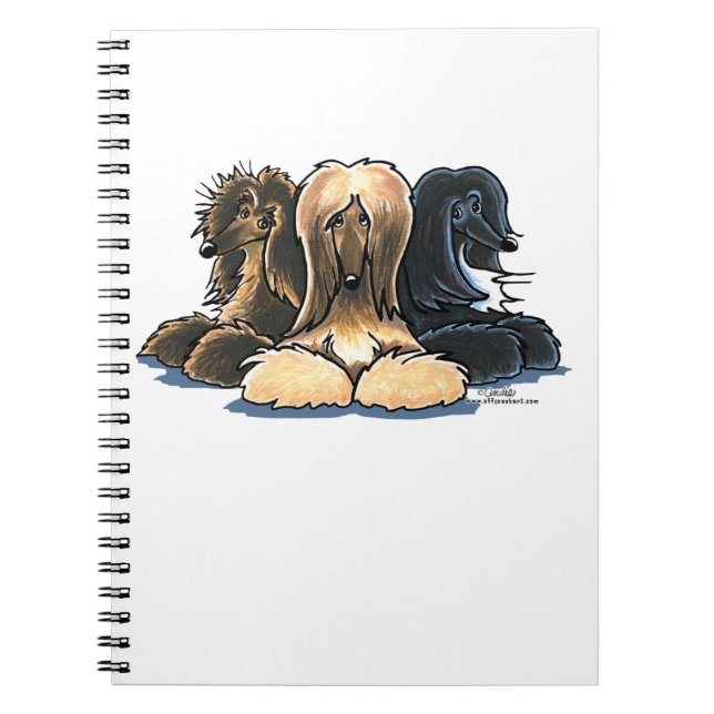 Caderno Espiral Afghan Hounds Three a Kind (Frente)