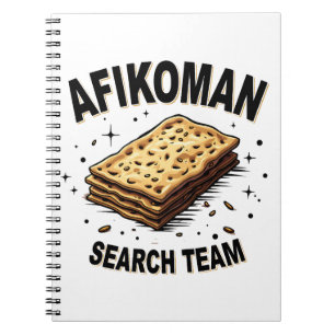Caderno Espiral Afikoman equipe de busca Hanukkah Comidas Judaica
