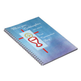 Caderno Espiral Afilhada, Primeira Comunhão, Turquesa