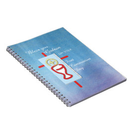 Caderno Espiral Afilhado, Primeira Comunhão, Azul