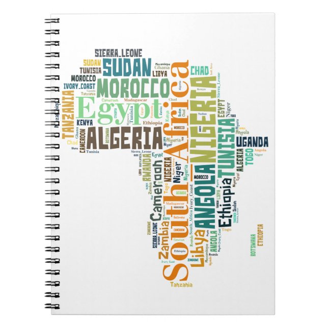 Caderno Espiral África - Arte Word (Frente)