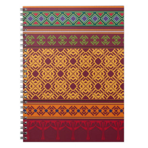Caderno Espiral África Ornamental Elegante: Padrão Étnico Indiano