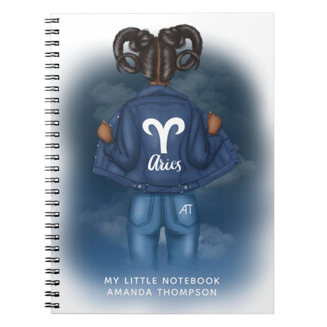 Caderno Espiral African American Aries - Sinal de notebook pessoal (Frente)