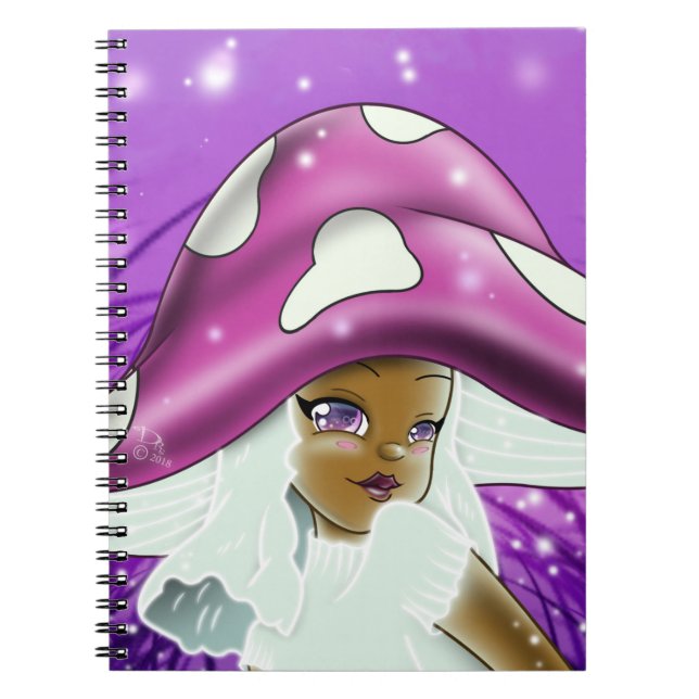 Caderno Espiral African American Girl Mushroom (Frente)
