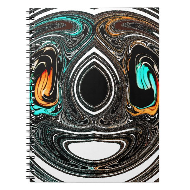 Caderno Espiral African Ethnic Doodle Zebra texturou Art Impressão (Frente)