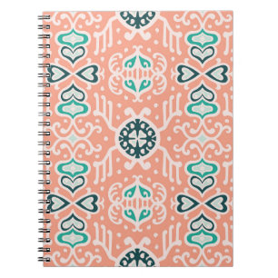 Caderno Espiral Africano Tribal, Sem Olhos, Padrão Asteca.