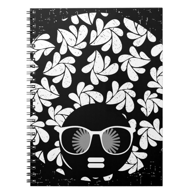 Caderno Espiral Afro Diva Preto e Branco (Frente)
