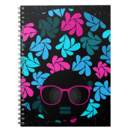 Caderno Espiral Afro Diva Turquesa & Rosa Quente