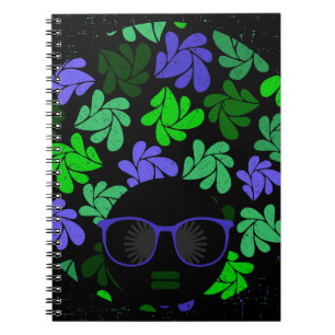Caderno Espiral Afro Diva Verde & Azul