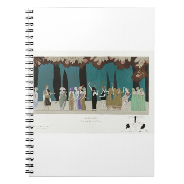 Caderno Espiral Afrodite-Nos jardins da moda Deusa (Frente)