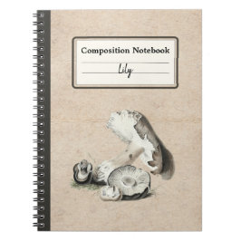 Caderno Espiral Agaricus Augustus Mushroom Personalizado Comp