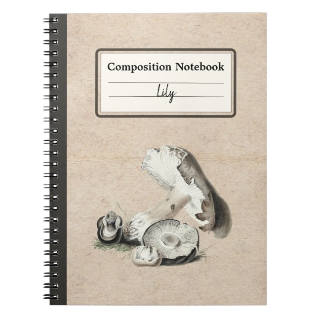 Caderno Espiral Agaricus Augustus Mushroom Personalizado Comp (Frente)