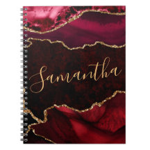 Ágata Marmore Glitter Vermelho e Dourado Falso