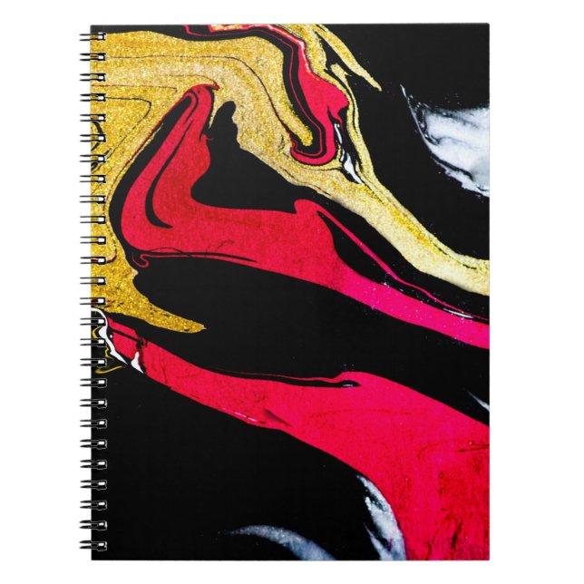 Caderno Espiral Agate Crystal. Ouro, design artístico. A (Frente)