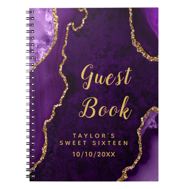 Caderno Espiral Agate Roxo e Dourado Que Doce Dezesseis Livros Con (Frente)
