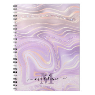 Caderno Espiral Agato Iridescente de Cristal Rosa