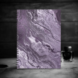Caderno Espiral Agato roxo cristalalizado | Pedra Marmorizada Mood
