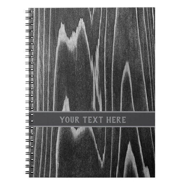 Caderno Espiral Aged Wood Grain Minimalist - Personalizable (Frente)