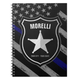 Caderno Espiral Agente de Polícia de NOME Personalizado Xerife Pav