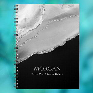 Caderno Espiral Agitar e Diminuir, Nome e Linha de Texto em Preto