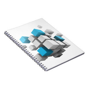 Caderno Espiral Aglomerado flutuante de cubos de tamanho variado d
