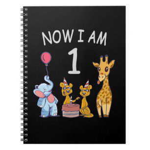 Caderno Espiral Agora eu tenho 1 ano de idade. 1º aniversário no Z