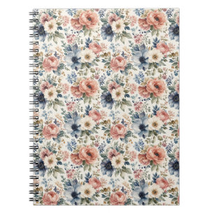 Caderno Espiral Agrupamentos de Aquarela Pintados à Mão de Luxo