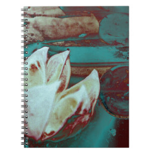 Caderno Espiral Água artística Lilly em vermelho e em azul
