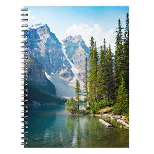 Caderno Espiral Água Lago Moraine, Canadá