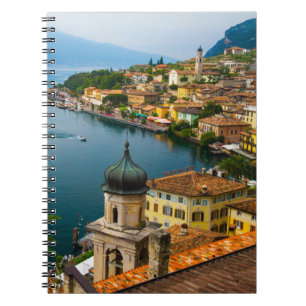 Caderno Espiral Água San Benedetto Church Lake Garda, Itália