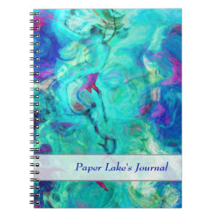 Caderno Espiral Água selvagem Aqua Abstrato Art Design