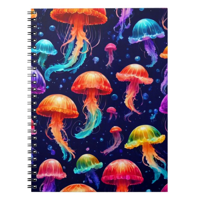 Caderno Espiral Água-viva colorida (Frente)