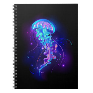 Caderno Espiral Água-viva Colorida Radiante