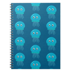 Caderno Espiral Água-viva de desenho animado fofa