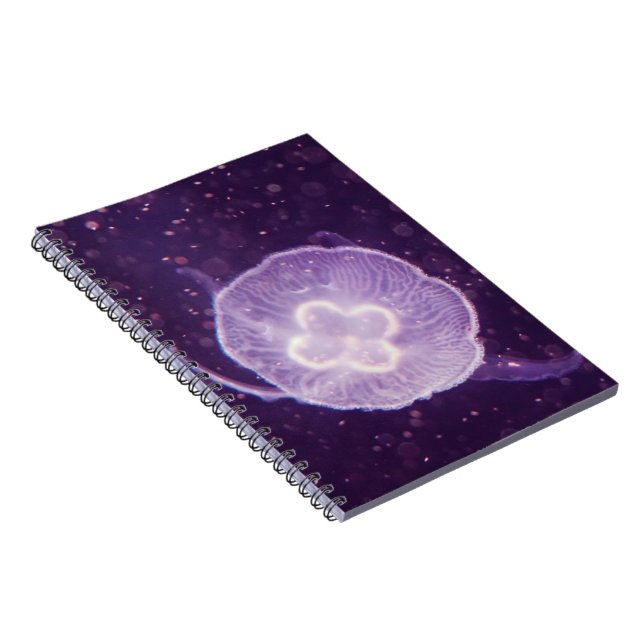 Caderno Espiral Água-viva nadando (Lado Direito)